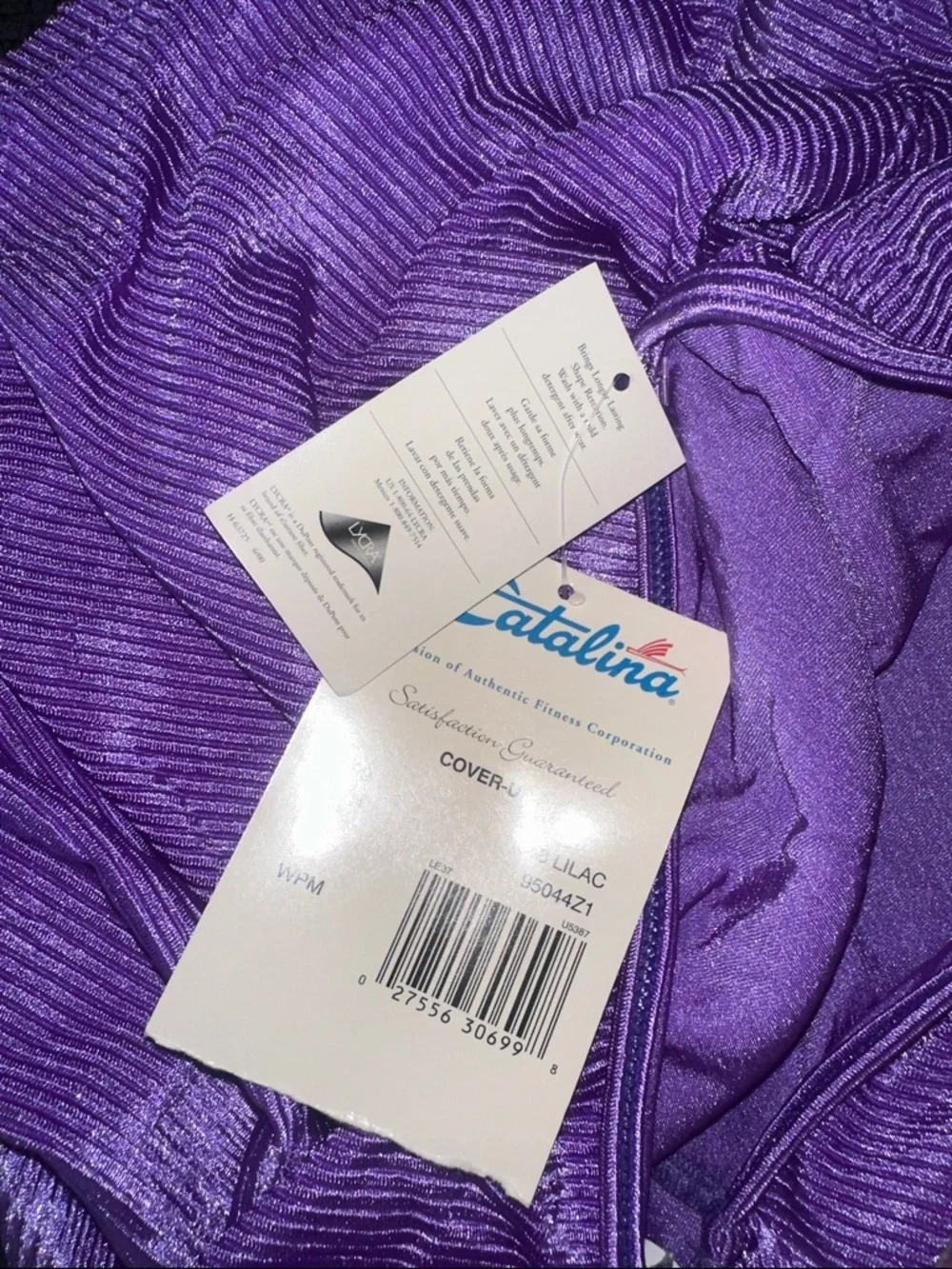 Vintage Catalina Lilac Ribbed Swim Coverup Skirt